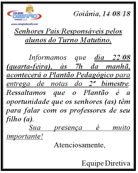 Bilhete Plantão - 1
