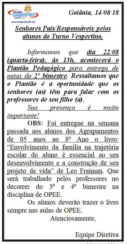 Bilhete Plantão - 3