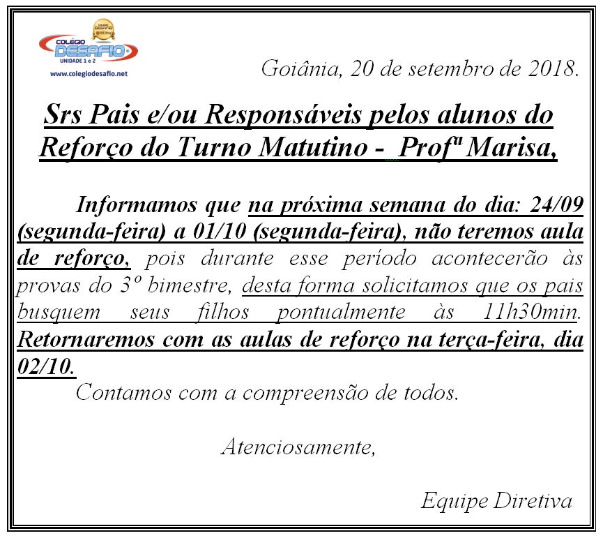 20-09 - Aula de reforço