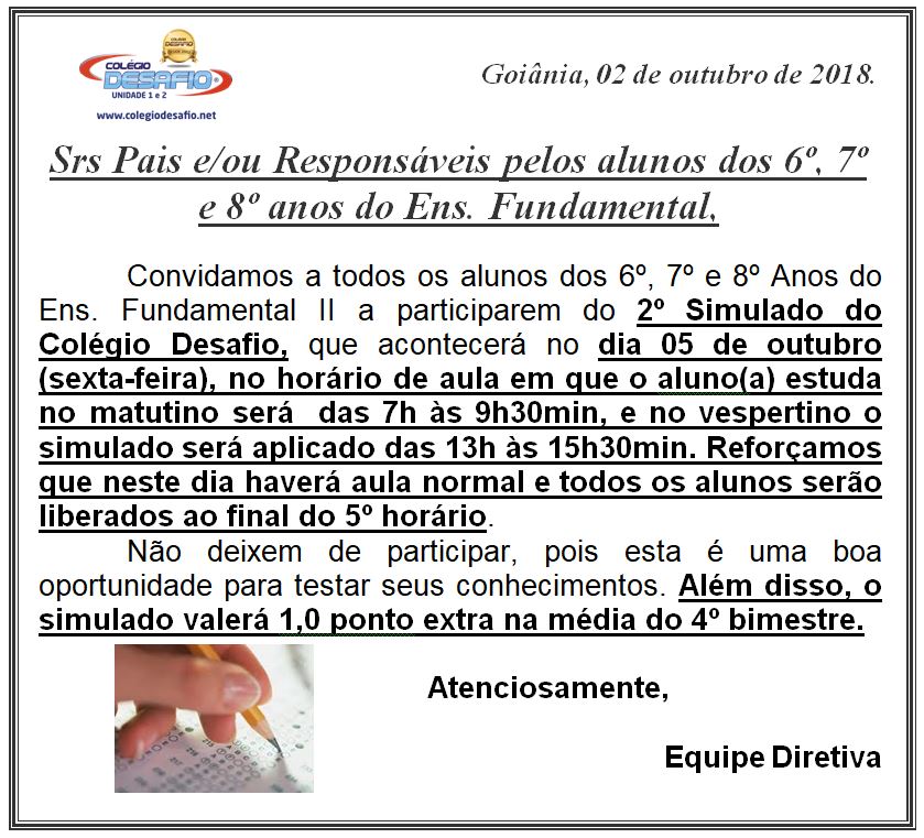 02-10 - Simulado 6º ao 8º -Unidade 1