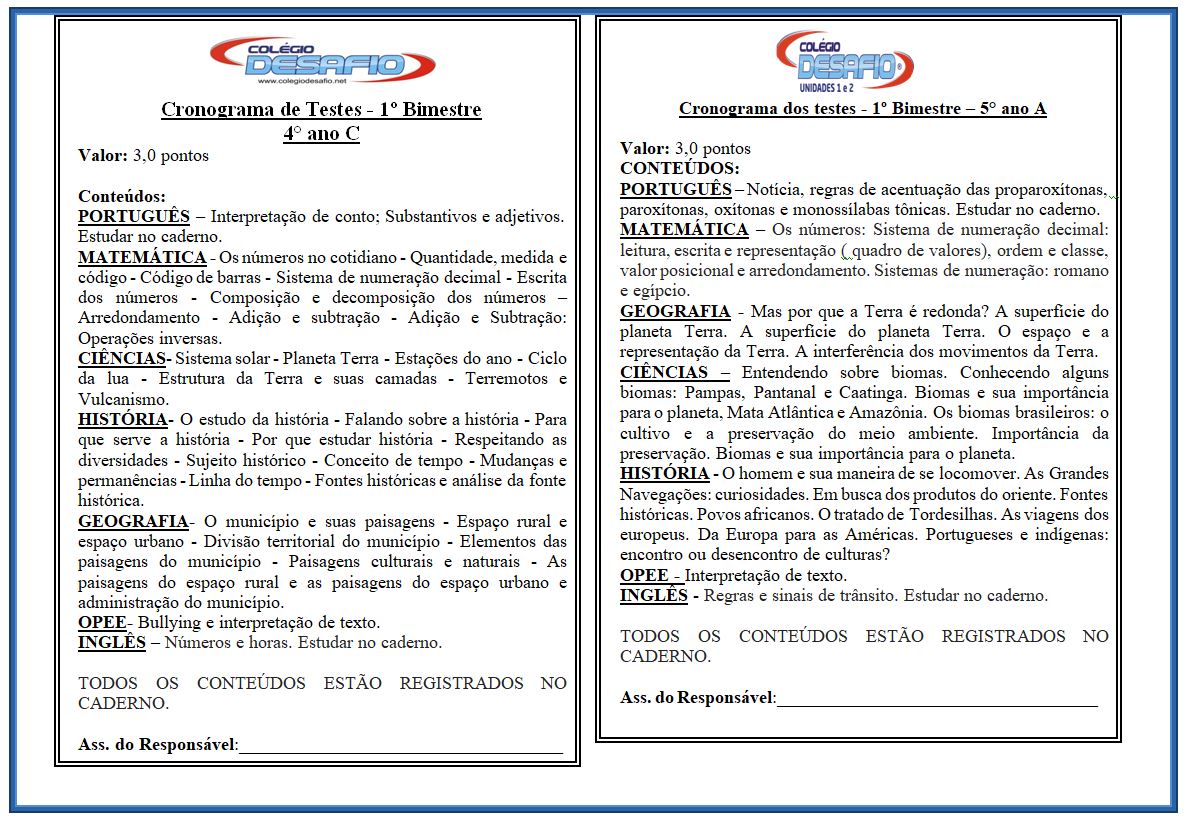 4º e 5º Conteúdo