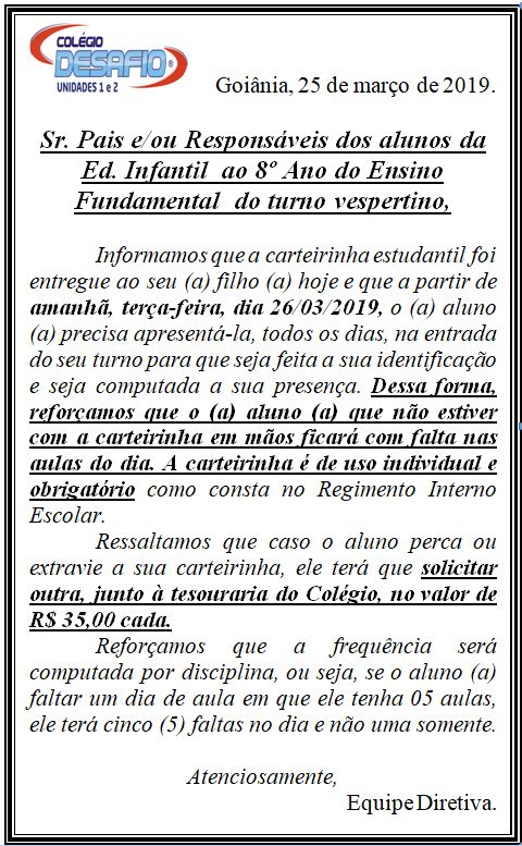 Carteirinha 2 Unidade 1