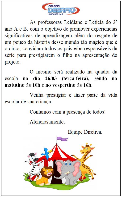 Convite Circo Unidade 2