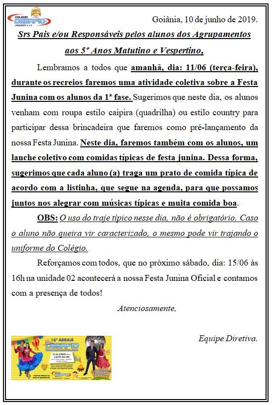 10-06 Lançamento da Festa Junina