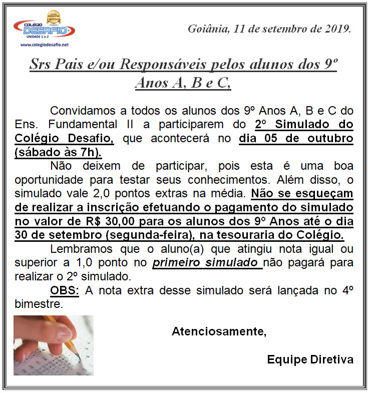 Simulado 9º ano