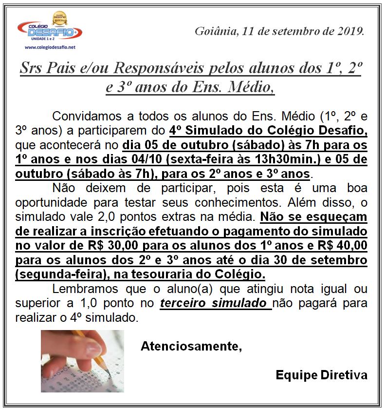 Simulado Ensino Médio