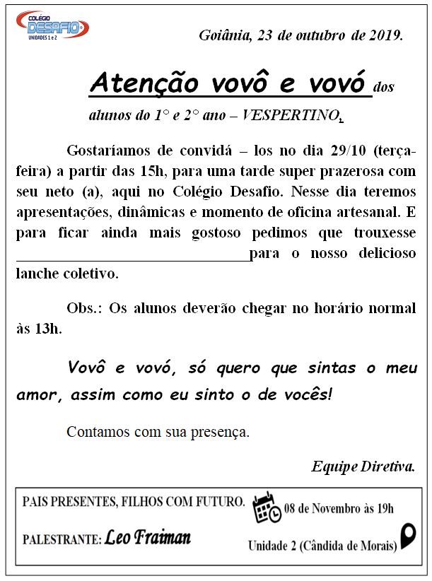 28-10 Chá com os avós vespertino