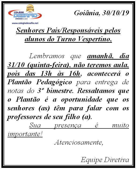 30-10 Plantão Vespertino