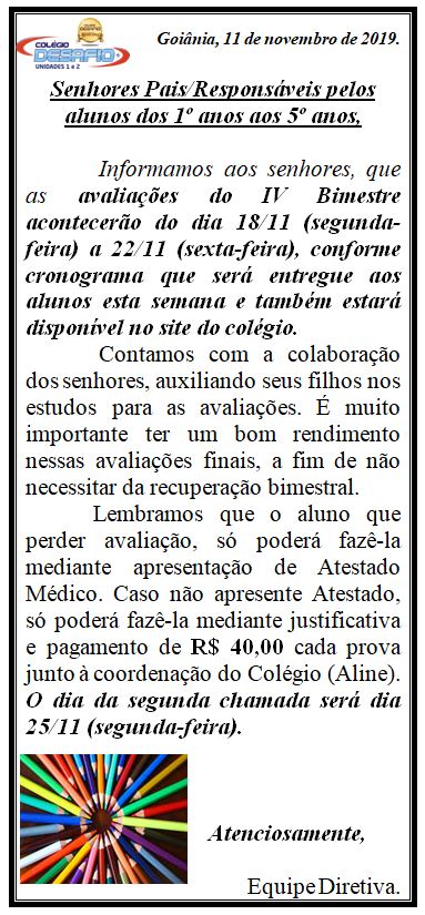 Avaliações Unidade 2 - 1º ao 5º